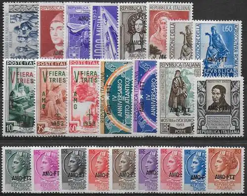 1953 Trieste A annata completa 24v. MNH Sassone n. 163/87