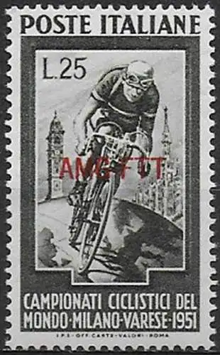 1951 Trieste A campionati di Ciclismo MNH Sassone n. 127