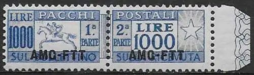 1954 Trieste A pacchi postali Lire 1.000 MNH Sassone n. 26