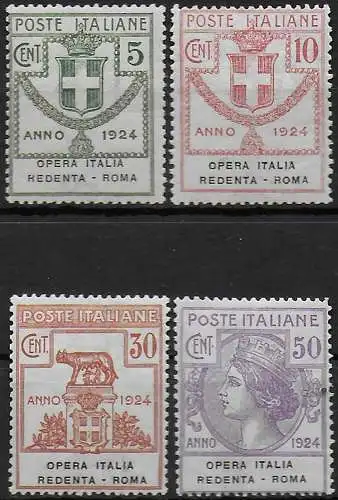 1924 Italia Parastatali Opera Redenta 4v. mc MNH Sassone n. 46/49