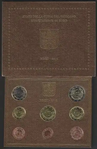 2011 Vaticano divisionale 8 monete FDC - BU
