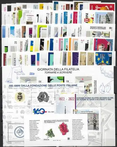 2022 Italia annata completa 90v.+ 4MS MNH