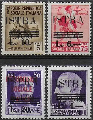 1945 Istria-Pola Yugoslav occupation 4v. MNH Sassone n. 37/40