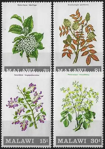 1971 Malawi flowering shrubs and trees 4v. MNH SG n. 397/400