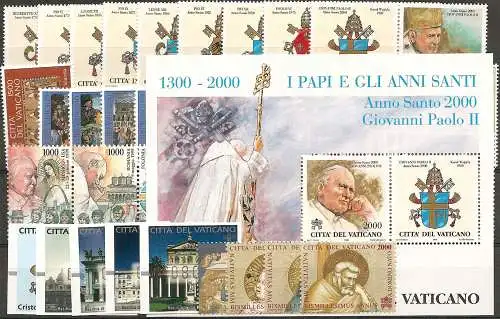 2000 Vaticano annata completa 38v+1MS+1 booklet MNH