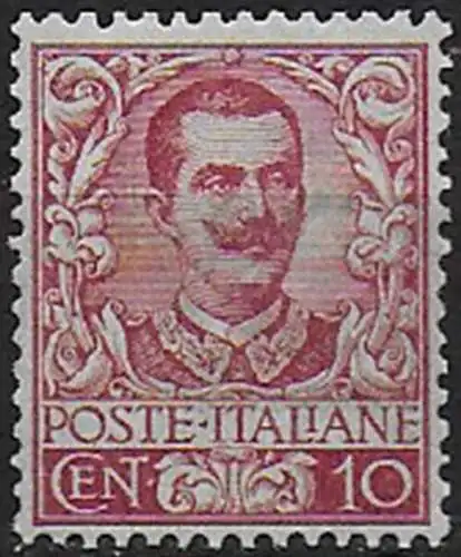 1901 Italia VE III 10c. carminio dc MNH Sassone n. 71