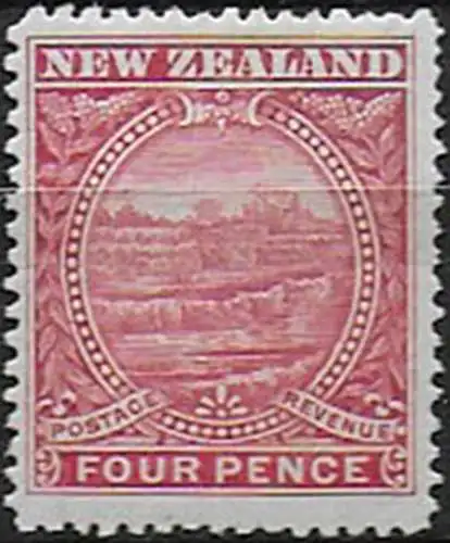 1898 New Zealand Rotomahana 4d. bright rose MH SG n. 252