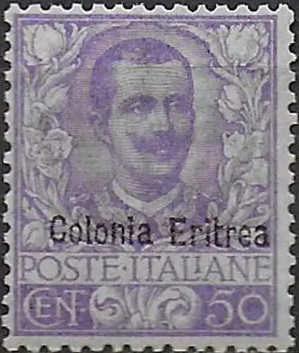 1903 Eritrea VE III 50c. malva MNH Sassone n. 27
