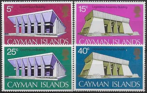 1972 Cayman Islands new Government buildings 4v. MNH SG n. 312/15