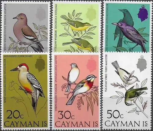1974 Cayman Islands birds I. 6v. MNH SG n. 337/342