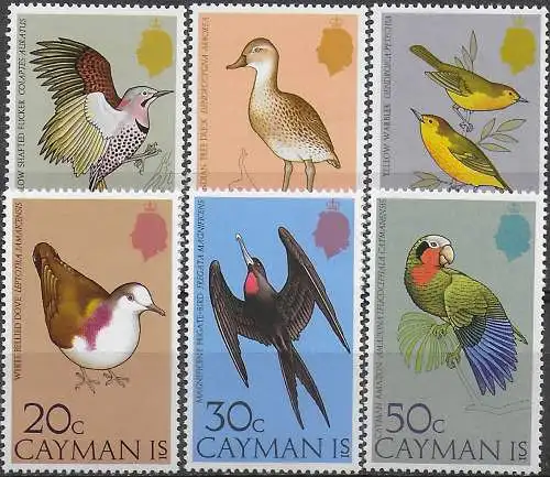 1975 Cayman Islands birds II. 6v. MNH SG n. 383/88