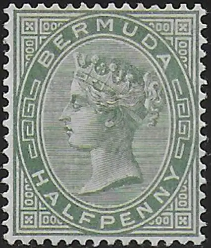 1893 Bermuda Vittoria ½d. deep grey-green MH SG n. 21a