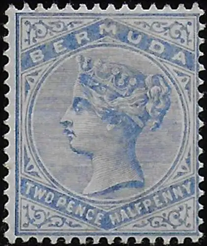 1883 Bermuda Vittoria 2½p. pale ultramarine MH SG n. 27b