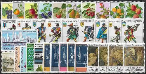 1973 San Marino annata completa 34v. MNH