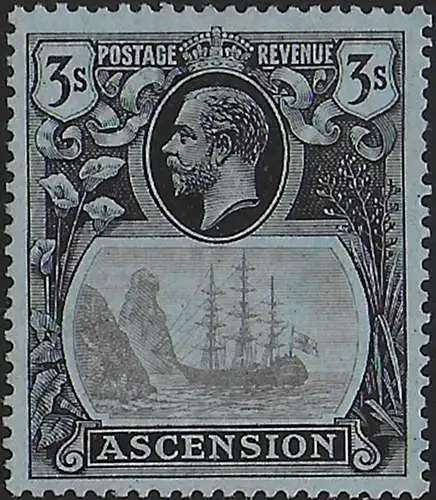1924 Ascension 3s. broken mainmast 1v. MNH SG n. 20a