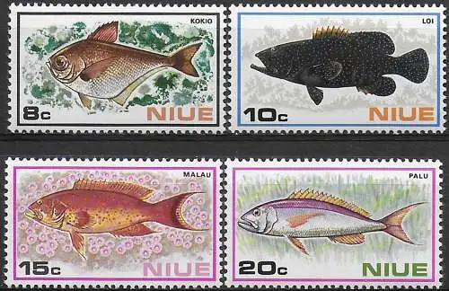 1973 Niue fish 4v. MNH SG n. 175/78