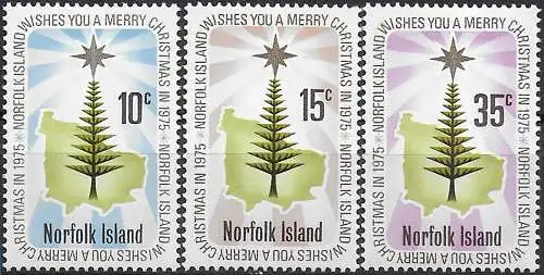 1975 Norfolk Island Christmas 3v. MNH SG n. 165/67