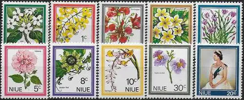 1969 Niue flowers 10v. MNH SG n. 141/50