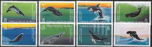 1983 Turks and Caicos Whales 8v. MNH SG n. 745/52