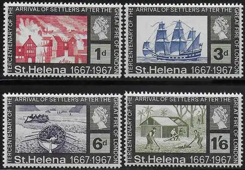 1967 St Helena Arrival of Settlers 4v. MNH SG n. 214/17