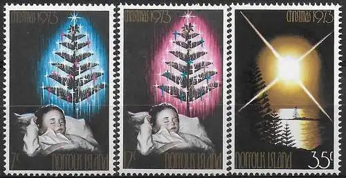 1973 Norfolk Island Christmas 3v. MNH SG n. 130/132