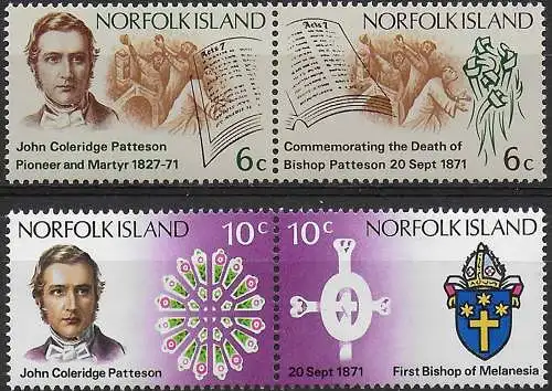 1971 Norfolk Island John Patteson 4v. MNH SG n. 121/24