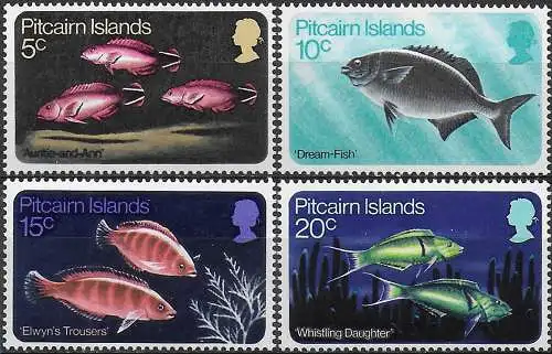 1970 Pitcairn Islands fish 4v. MNH SG n. 111/114