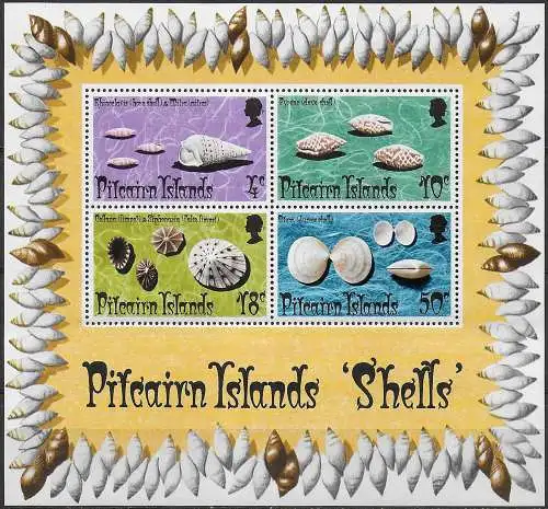 1974 Pitcairn Islands shells 1 mini-sheet MNH SG n. MS151