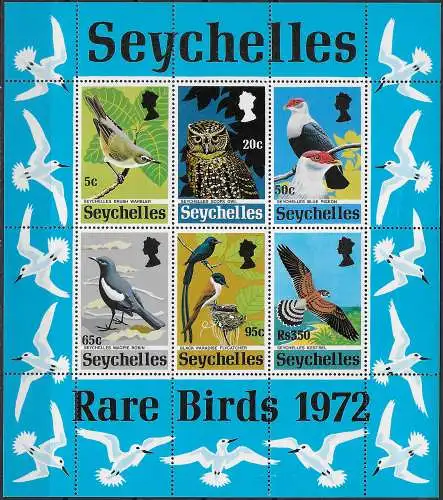 1972 Seychelles rare birds 1 mini-sheet MNH SG n. MS 314