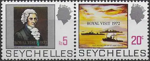1972 Seychelles Royal Visit 2v. MNH SG n. 306/307