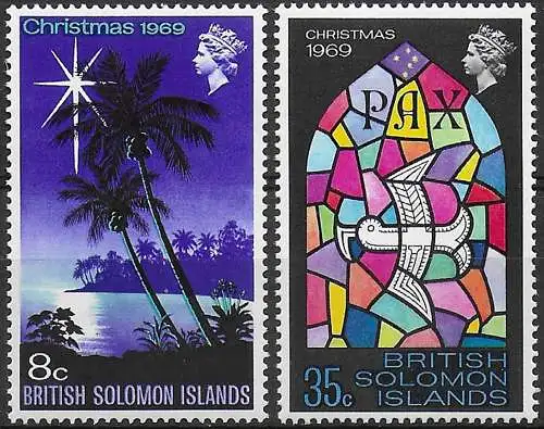 1969 British Solomon Islands Christmas 2v. MNH SG n. 189/90