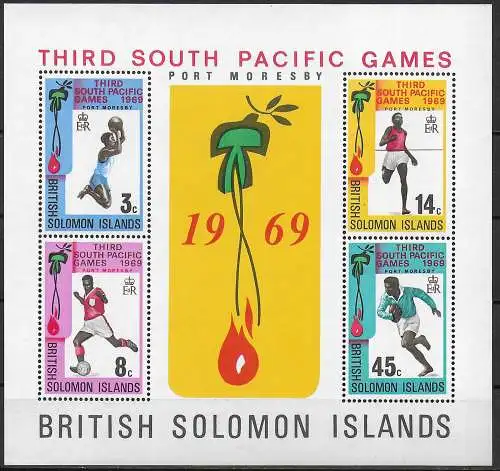 1969 British Solomon Islands South Pacific Games MS MNH SG n. 188