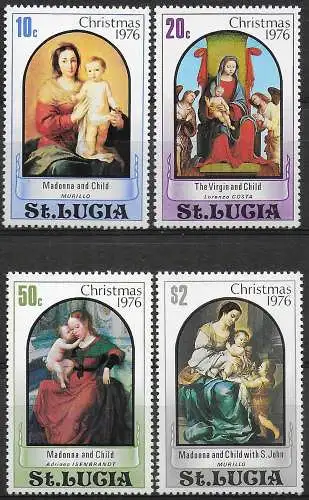 1976 St Lucia Holy Christmas 4v. MNH SG n. 438/41