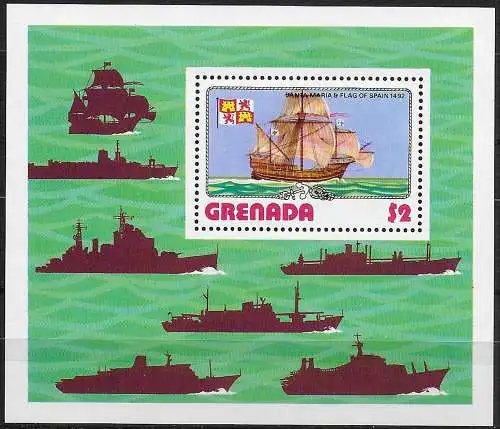1976 Grenada Santa Maria Caravel 1MS MNH SG n. 840