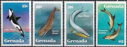 1983 Grenada Whales 4v. MNH SG n. 1232/35