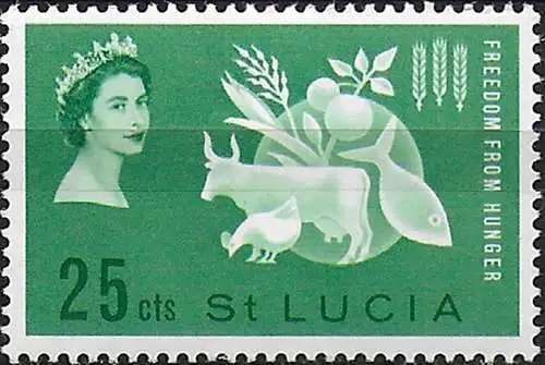 1963 St Lucia Freedom from Hunger 1v. MNH SG n. 194