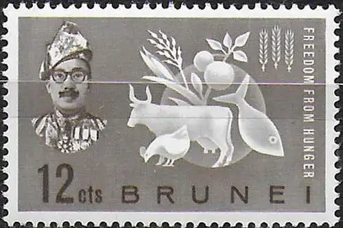 1963 Brunei Freedom from Hunger 1v. MNH SG n. 117