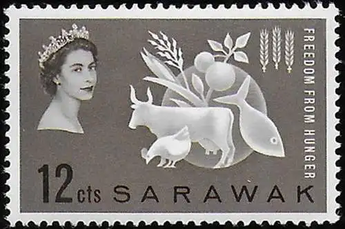 1963 Sarawak Freedom from Hunger 1v. MNH SG n. 203
