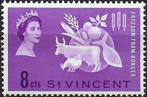 1963 St Vincent Freedom from Hunger 1v. MNH SG n. 204