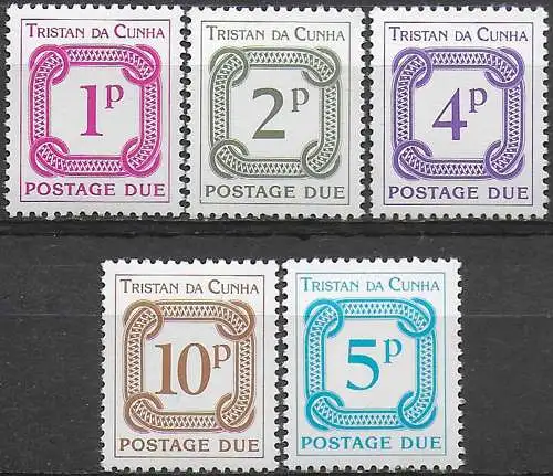 1976 Tristan da Cunha Postage Due 5v. MNH SG n. D11/D15