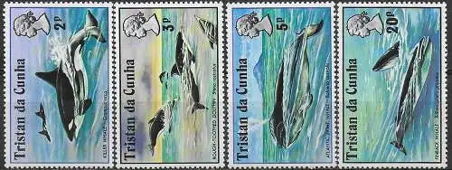 1975 Tristan da Cunha whales 4v. MNH SG n. 200/203