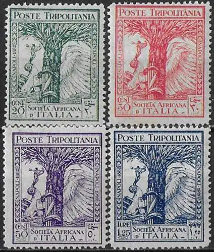 1928 Tripolitania Pro Società Africana 4v. MNH Sassone n. 46/49