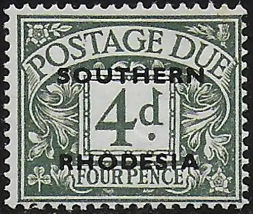 1951 Southern Rhodesia postage due stamps 4d. MNH SG n. D6