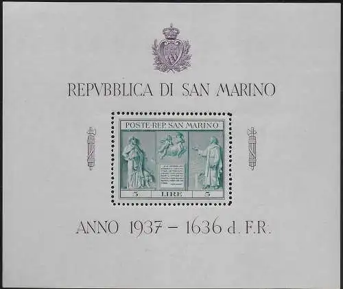 1937 San Marino Independence 1MS MNH Sassone n. 1