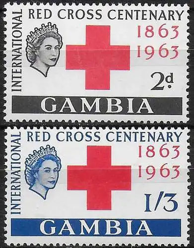 1963 Gambia Red Cross Centenary 2v. MNH SG n. 191/92