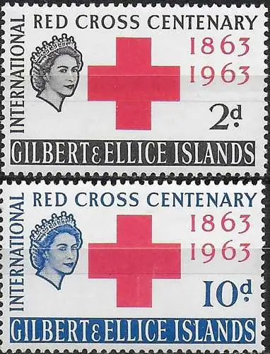 1963 Gilbert and Ellice Red Cross Centenary 2v. MNH SG n. 80/81