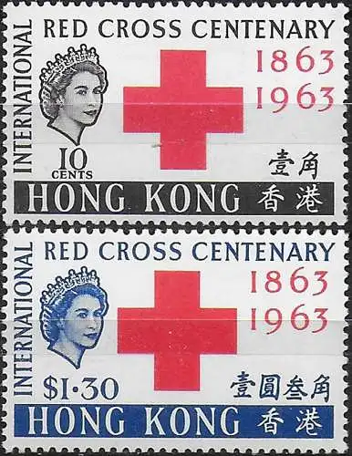 1963 Hong Kong Red Cross Centenary 2v. MNH SG n. 212/13