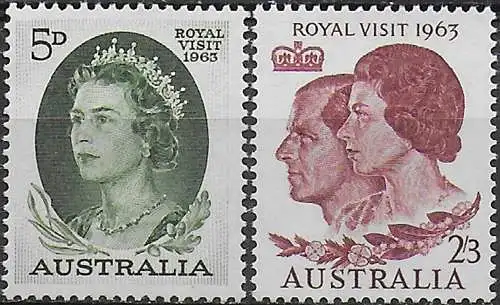 1963 Australia Royal Visit 2v. MNH SG n. 348/49