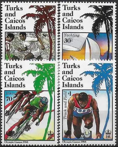 1988 Turks and Caicos Olympic Games 4v. MNH SG. n. 925/28