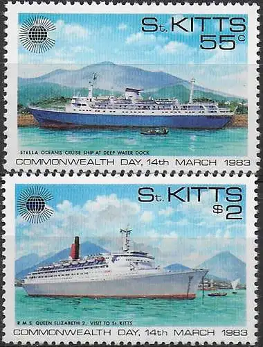 1983 St Kitts Commonwealth Day 2v. MNH SG. n. 108/109